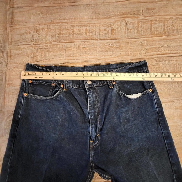 Levis 505 Jeans Mens 40x30 Blue Denim Pants Regular Straight Medium Wash - Picture 7 of 9